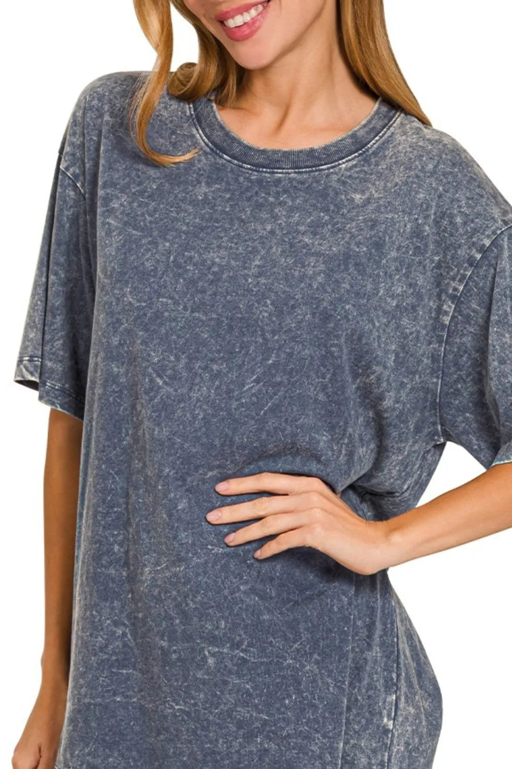 Zenana Washed Short Sleeve Top