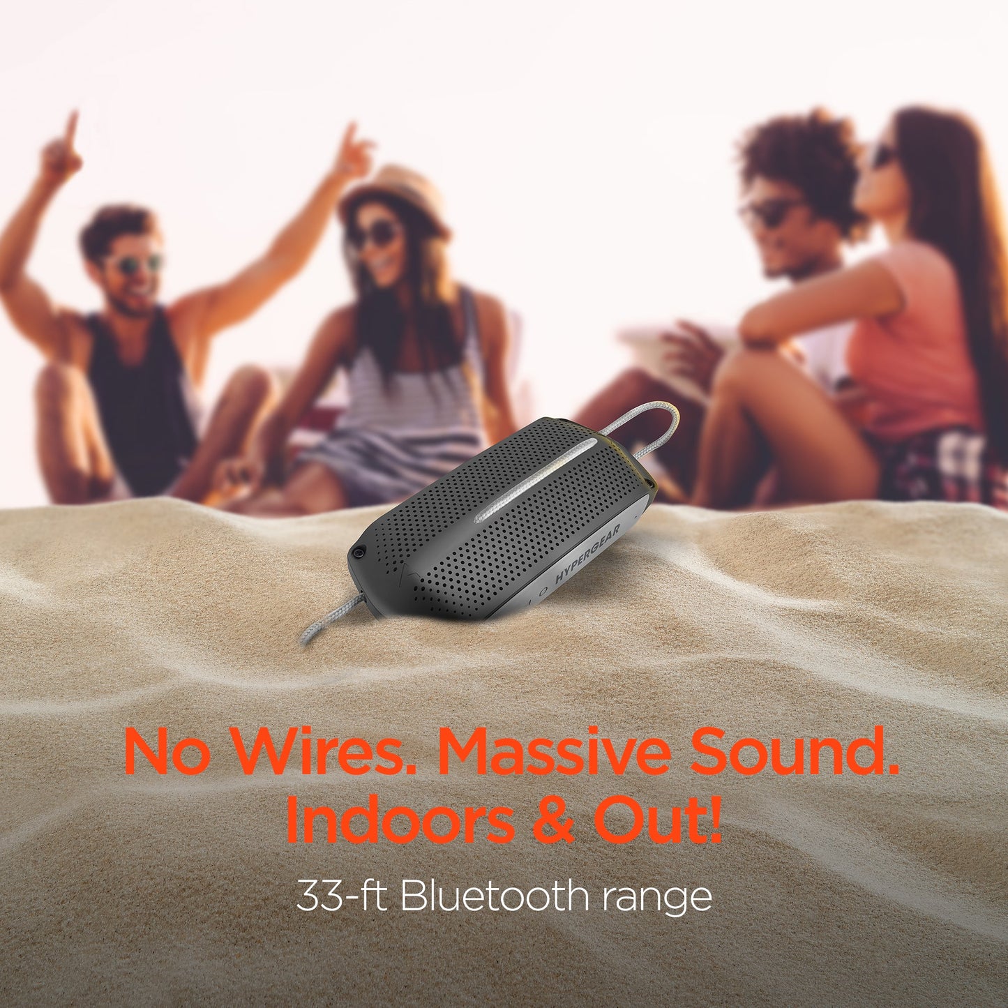 HyperGear Wave Water Resistant Wireless Speaker with Extended Battery Life (WATER-PRNT)