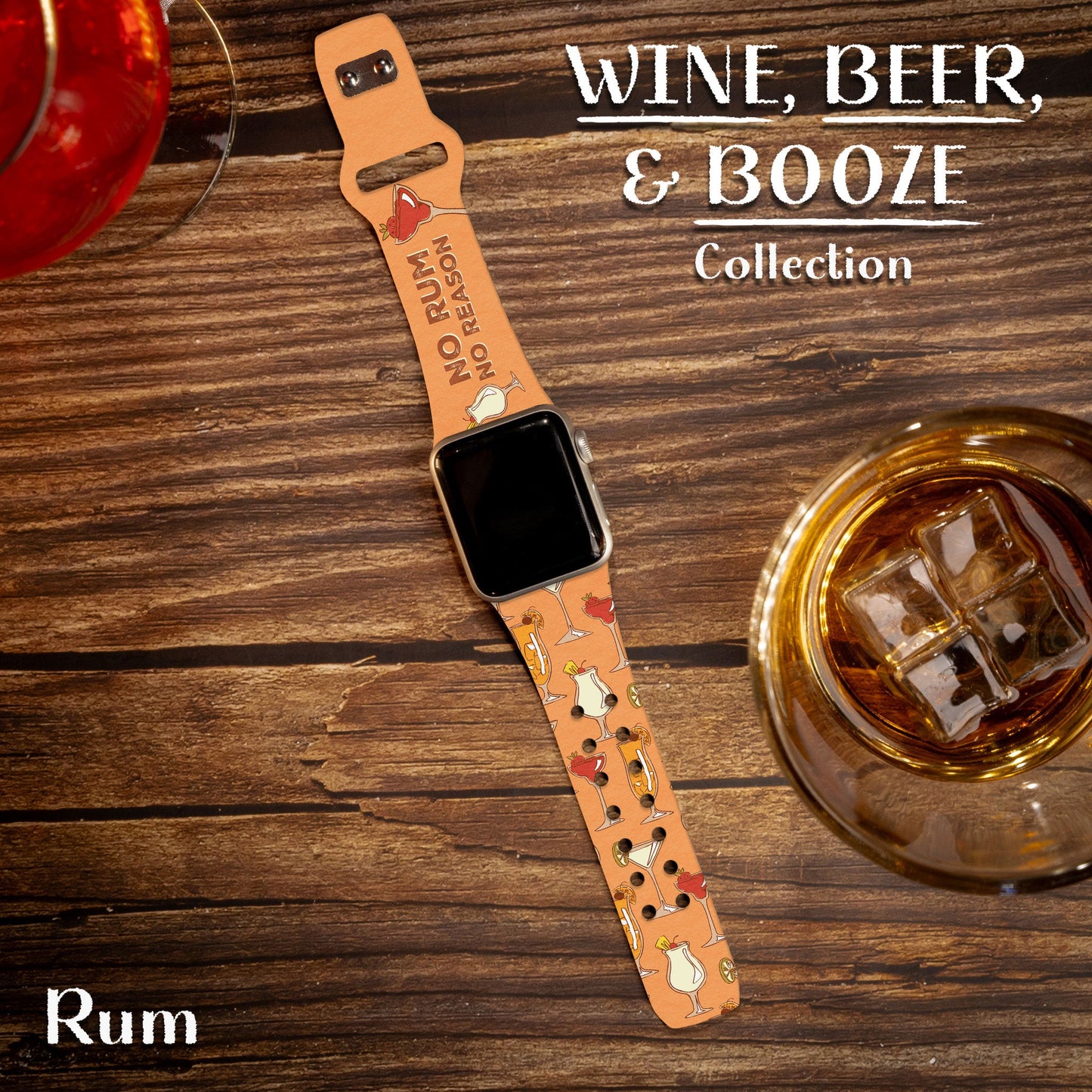 Wine, Beer, & Booze HD Apple Watch Band