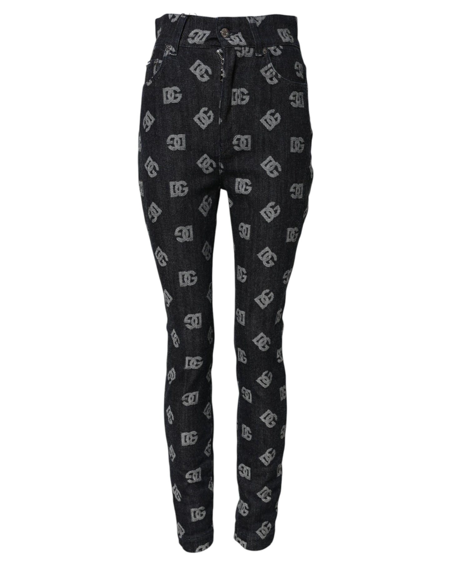 Dolce & Gabbana Black DG Logo High Waist Skinny Denim Jeans
