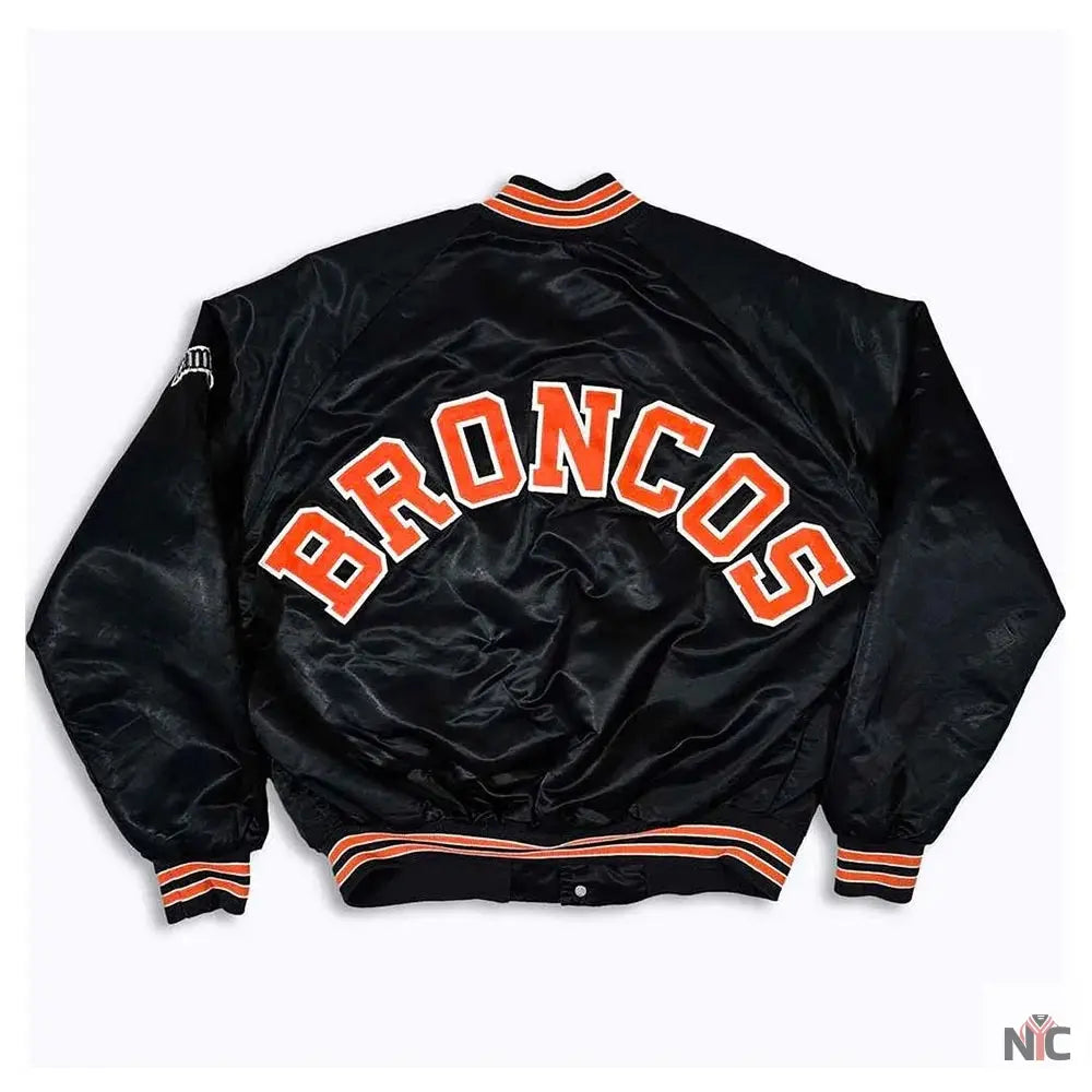 80s Denver Broncos Black Bomber Jacket