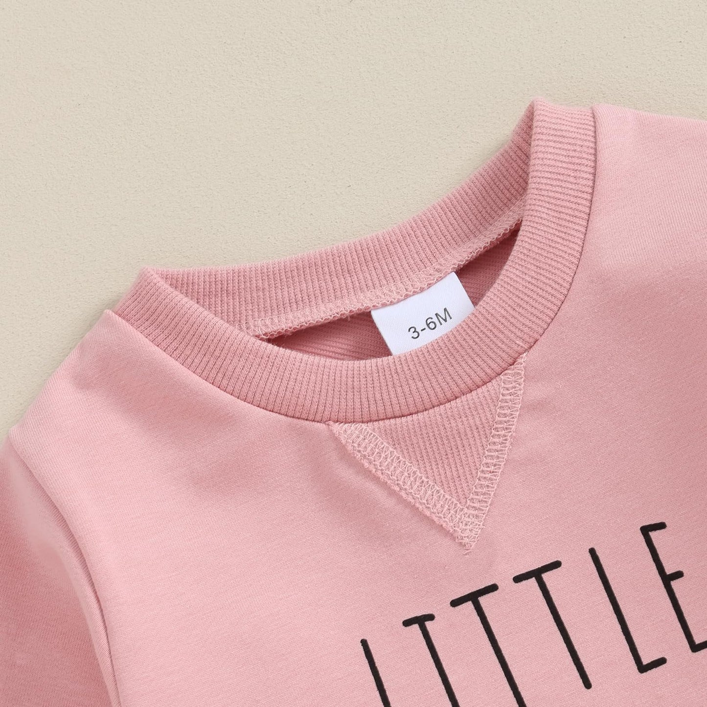 Baby Girl Clothes Little Sister Infant Girl Outfits Solid Color Toddler Sweater Tops Fall Winter Pants Set (Pink, 3-6 Months)