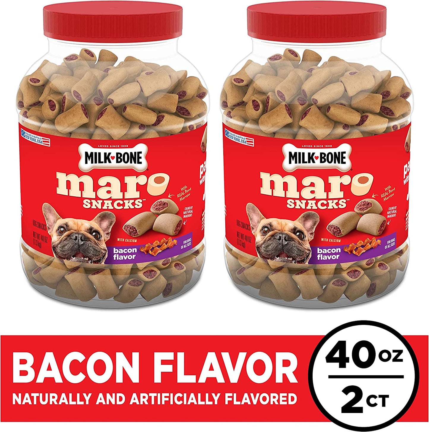 Milk-Bone MaroSnacks Dog Treats, Beef, 15 Ounce (Pack of 6)