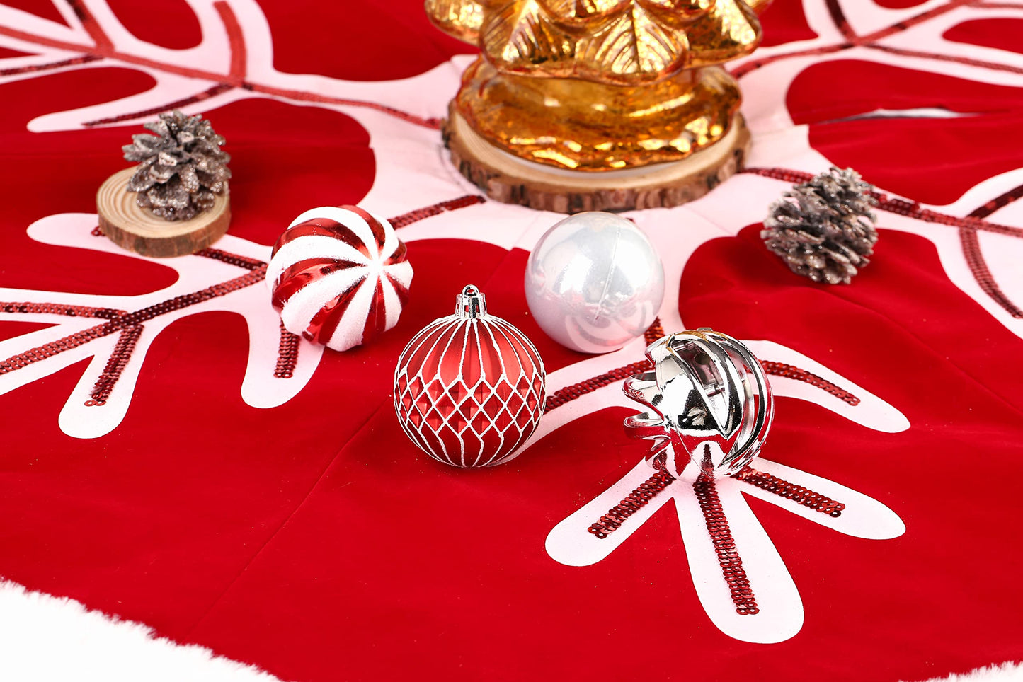24pcs 2.36'' Christmas Tree Balls Ornaments Shatterproof Colorful Glittering
