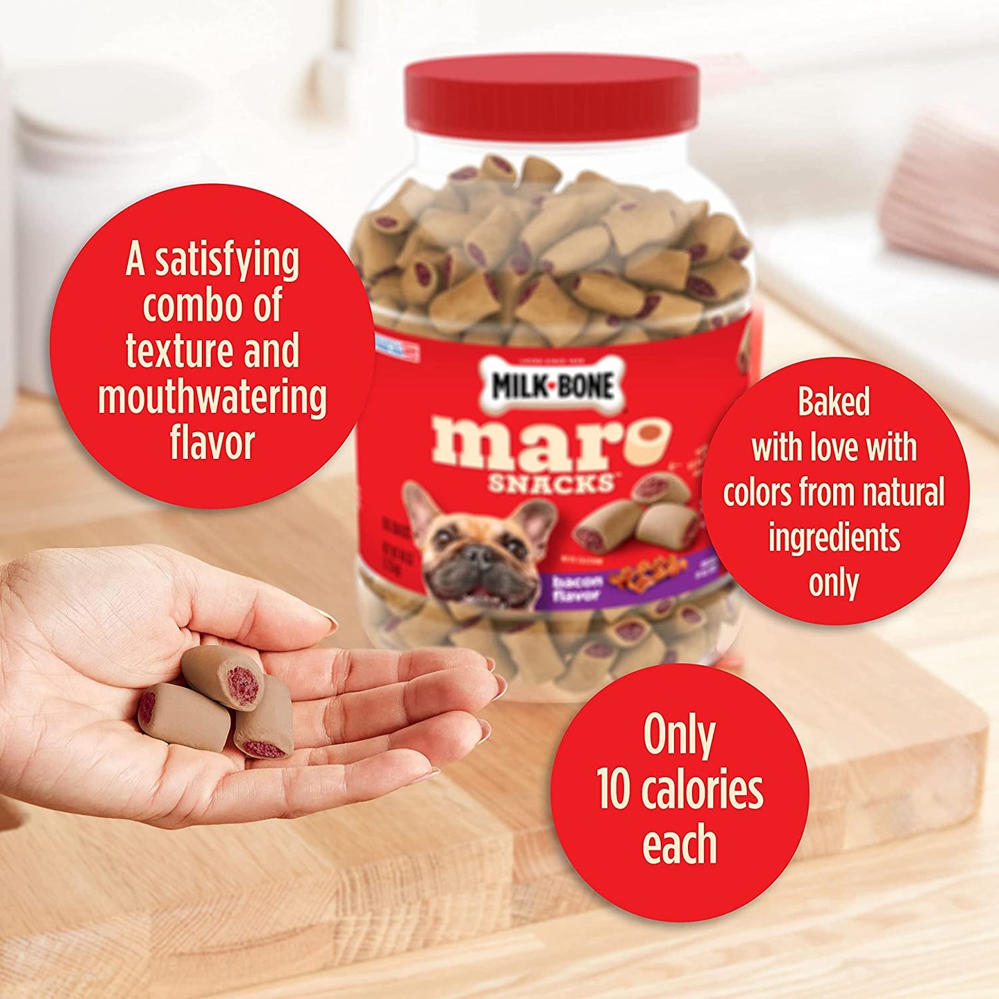 Milk-Bone MaroSnacks Dog Treats, Beef, 15 Ounce (Pack of 6)