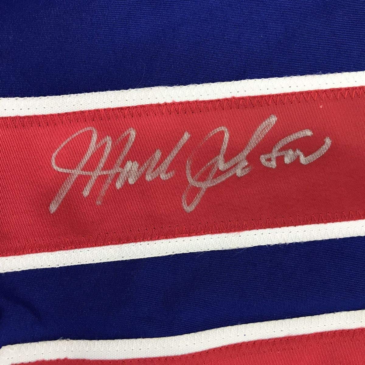 Framed Autographed/Signed Mark Johnson 35x39 Blue Team USA Miracle On Ice 1980 Olympics Hockey Jersey JSA COA