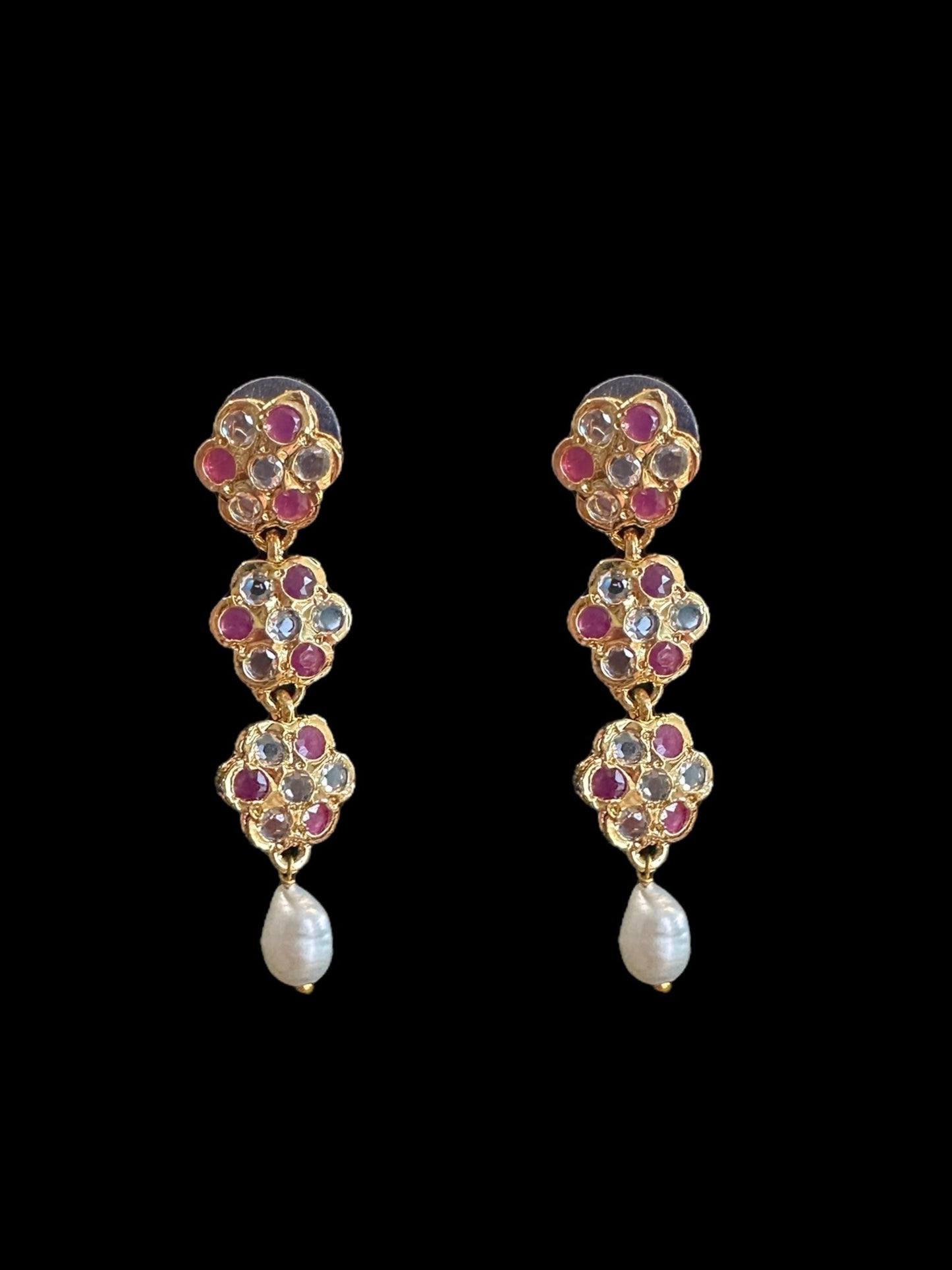 DNS188 Meenaz fresh water pearl necklace set (SHIPS IN 2 WEEKS )