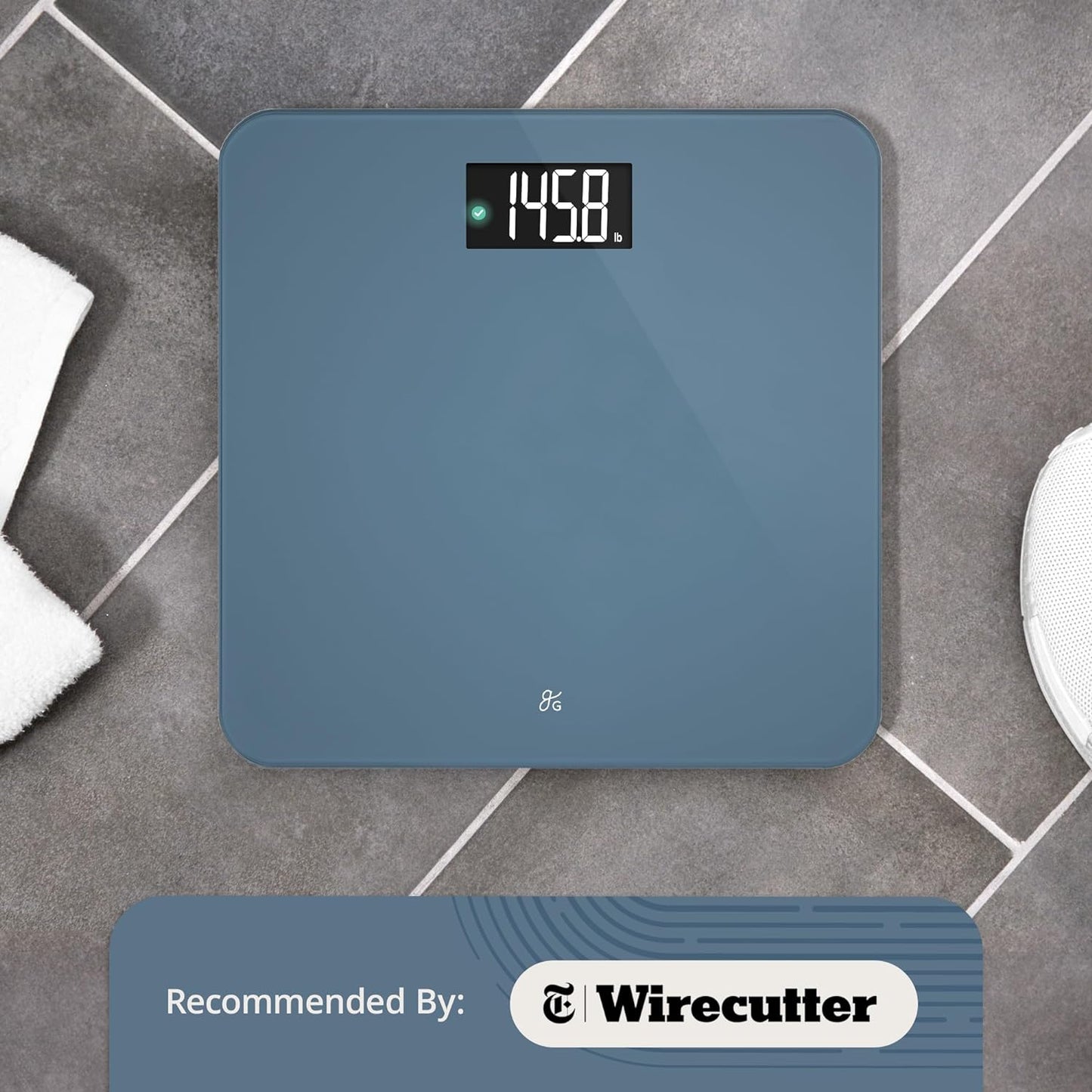 Greater Goods AccuCheck Scale for Body Weight, Bathroom Scale, Designed in St Louis, Ash Grey