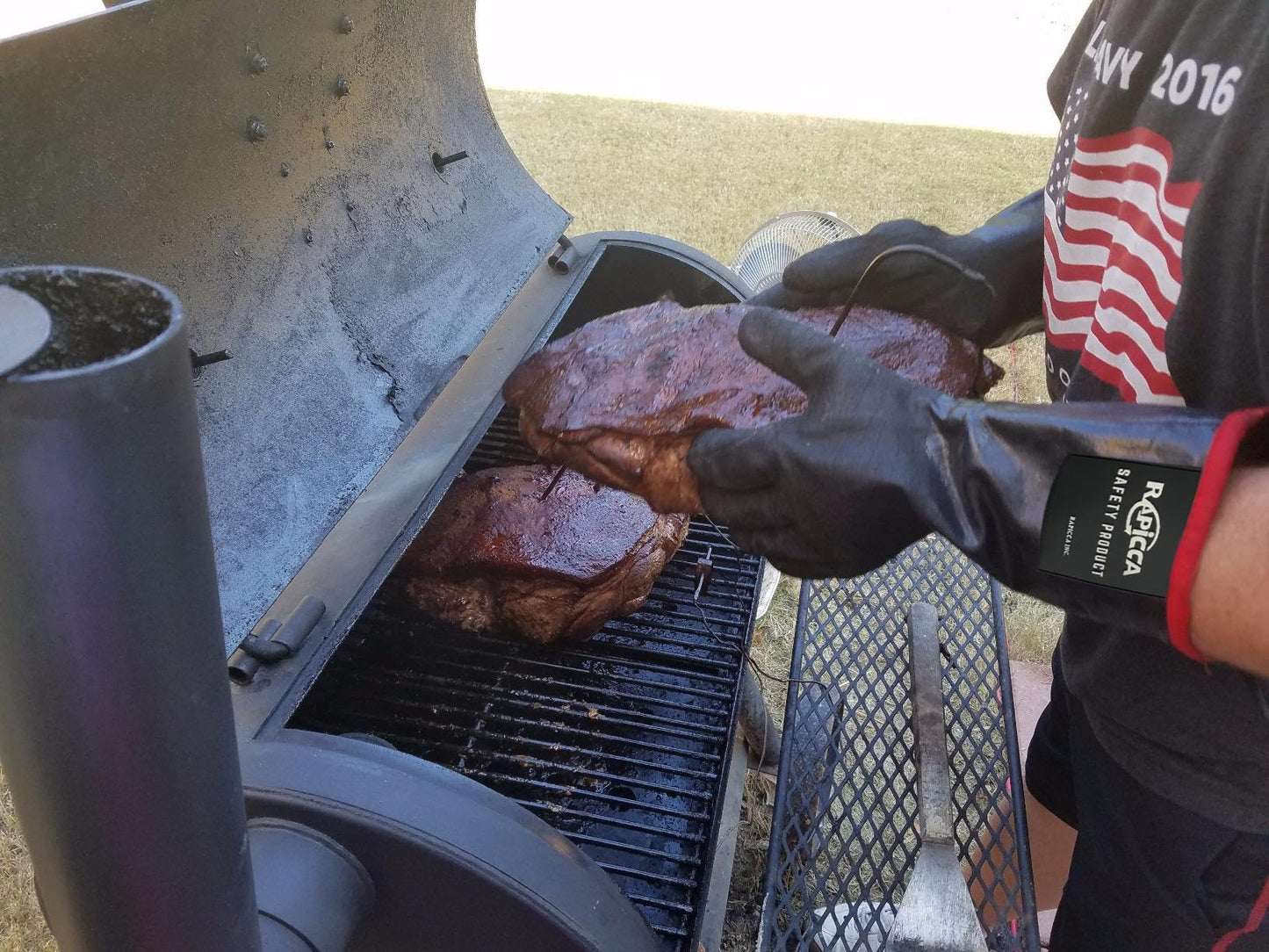 Heat Resistant BBQ Grill Gloves: Oil Resistant Waterproof 14" Lenght 932°F -XL