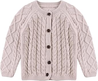 Baby Girls Sweater Toddler Knit Cardigan Kids Long Sleeve Cardigan Infant Crewneck Coat Fall Winter