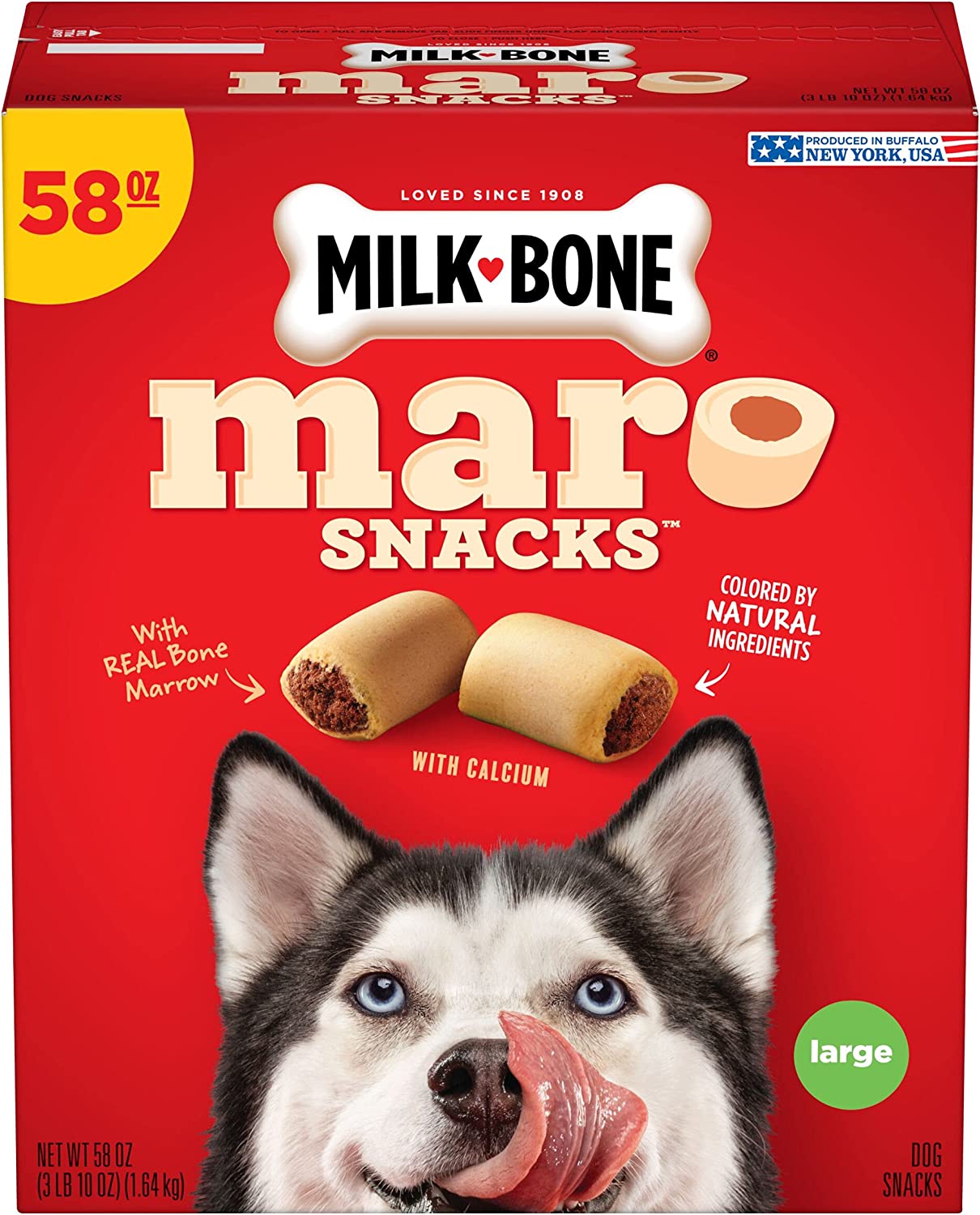 Milk-Bone MaroSnacks Dog Treats, Beef, 15 Ounce (Pack of 6)