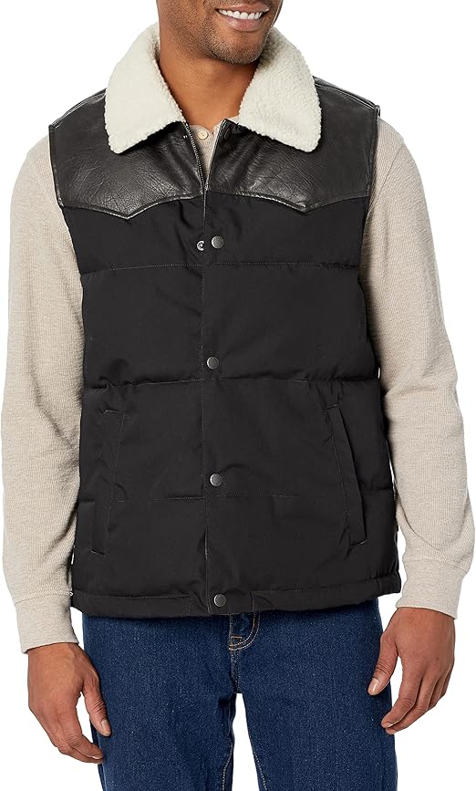 Levi's Men's Out West Mixed Media Puffer Vest