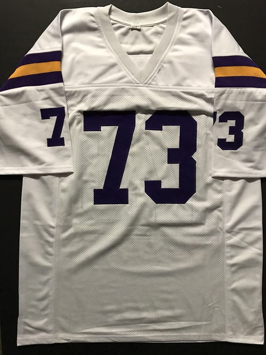 Autographed/Signed Ron Yary HOF 01 Minnesota White Football Jersey JSA COA