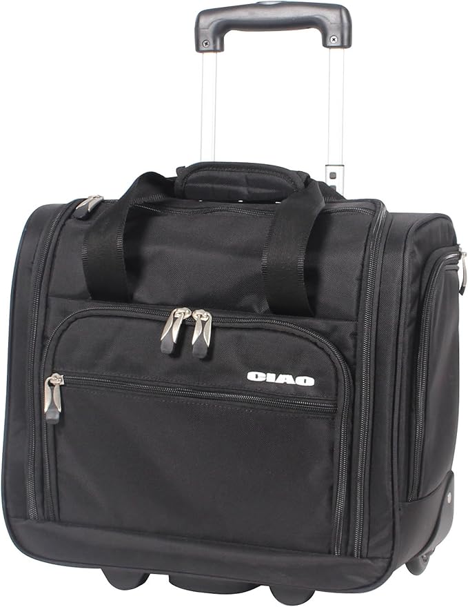 Ciao Luggage - 15 Inch Under Seat Bag - Carry On Suitcase with Rolling Wheels