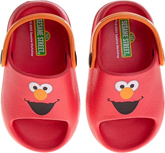 Sesame Street Clog Sandals with Backstrap - Open Toe Slides for Kids Girls and Boys - Sesame Sandal Slip-On Clogs Water Resistant (Sizes: 3-4 Infant / 5-10 Toddler / 11-12 Little Kid)