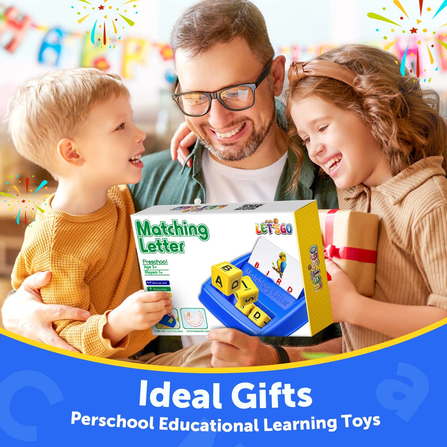 Toys for 3-8 Year Olds Boys, Spelling Games for Kids Ages 4-8 Matching Letter Ga