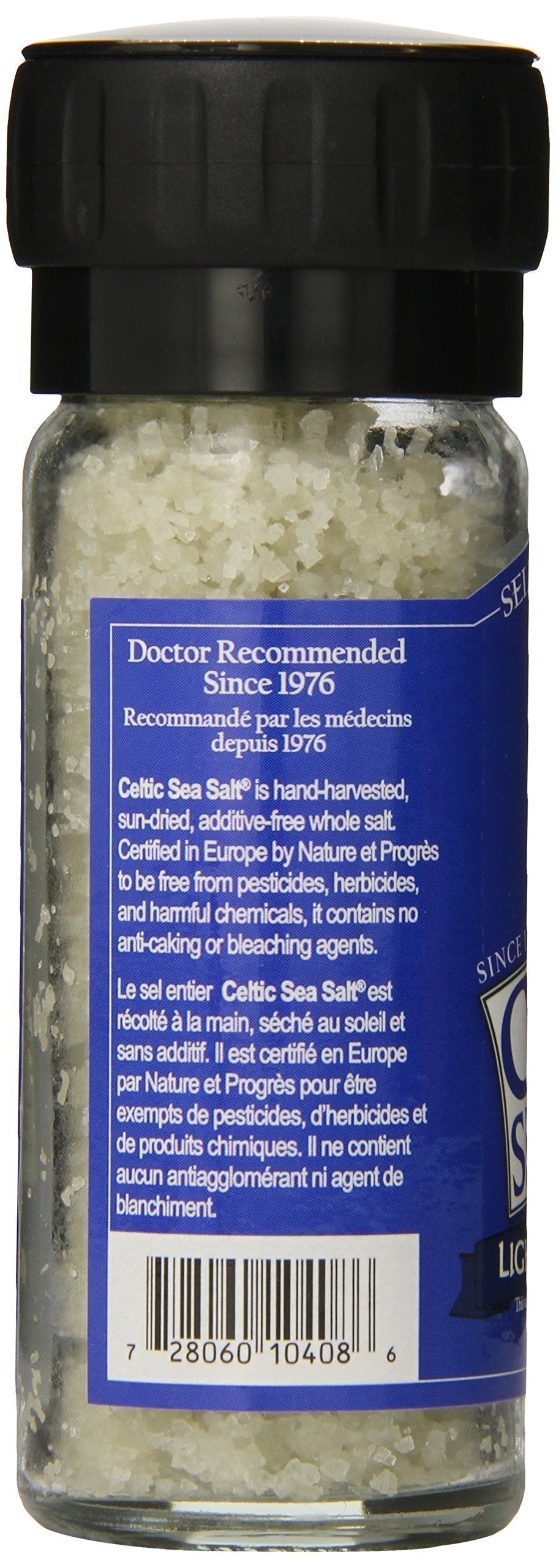 Celtic Sea Salt, Light Grey, with Grinder, 3 oz