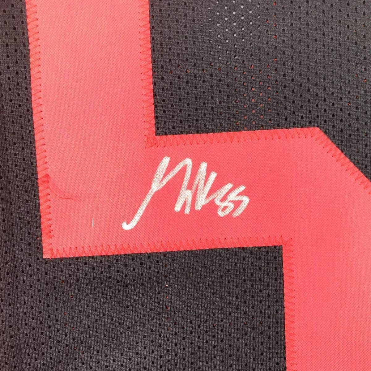 Framed Autographed/Signed George Kittle 35x39 San Francisco Black Football Jersey JSA COA