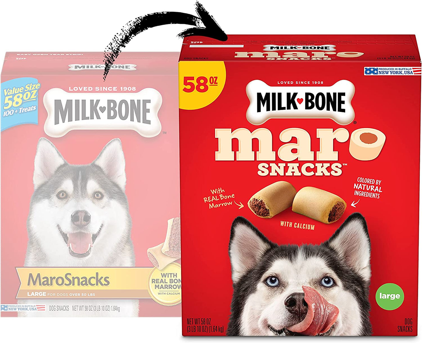 Milk-Bone MaroSnacks Dog Treats, Beef, 15 Ounce (Pack of 6)