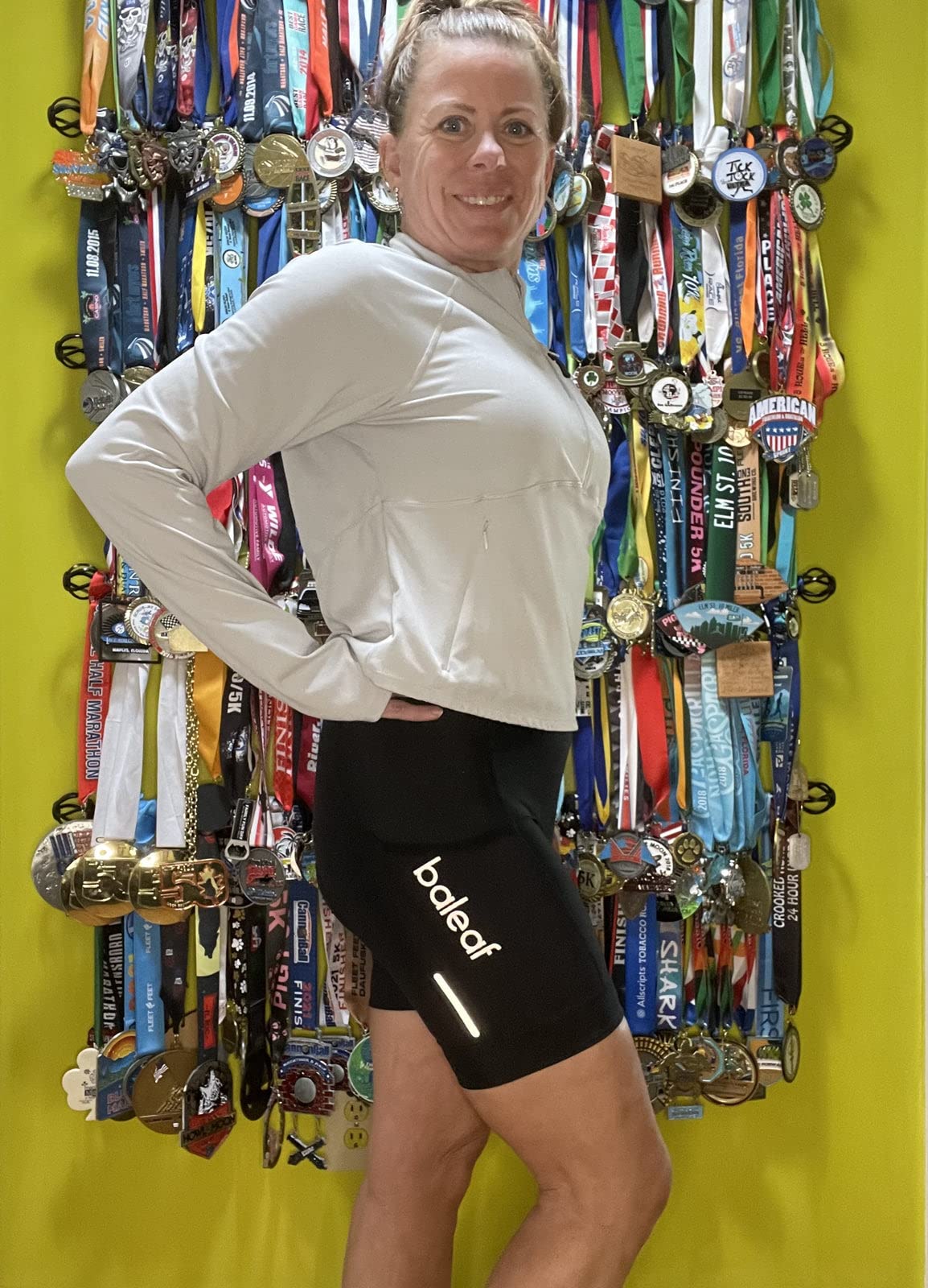 BALEAF Padded Bike Shorts Women 6'' Lycra Cycling Shorts 4D Gel Padding Biking Biker Bicycle Pockets UPF50+ Black XL