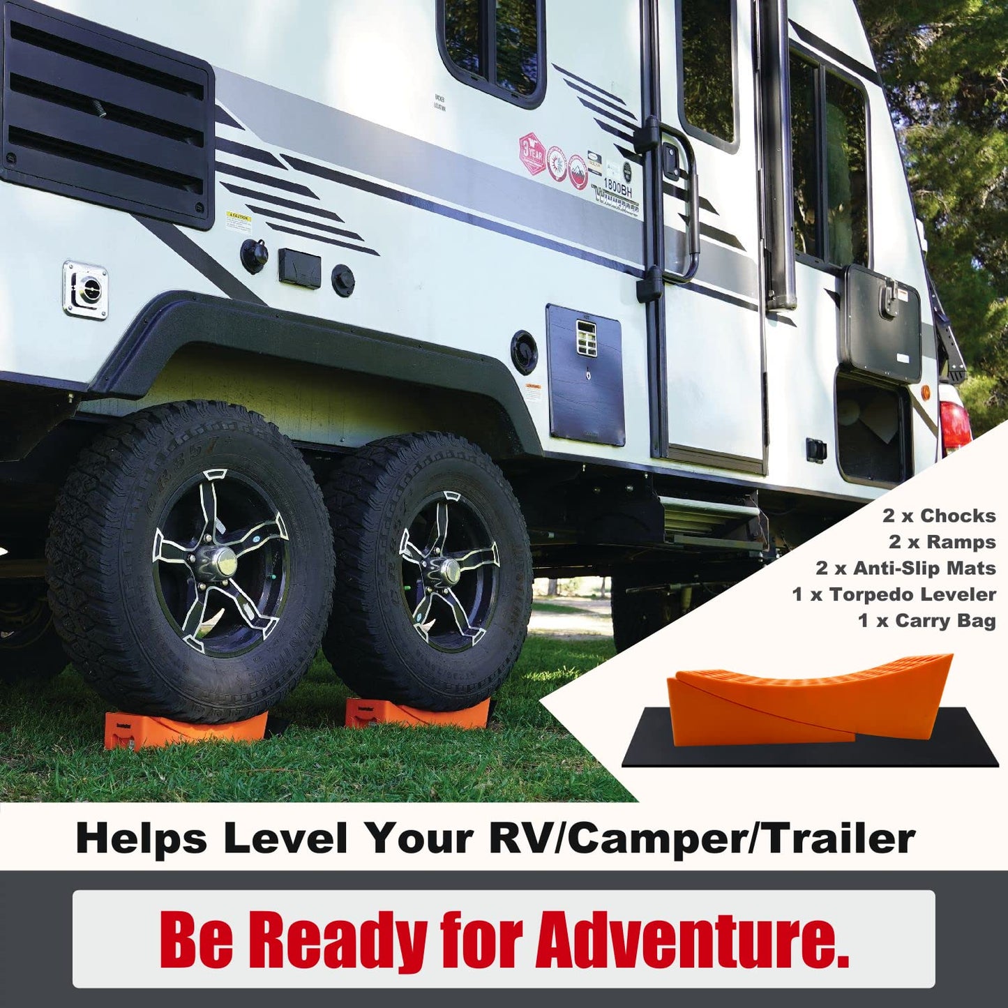 SECURITYMAN Camper Levelers 2-Pack Kit - Premium Anti Slip and Easy to Use RV