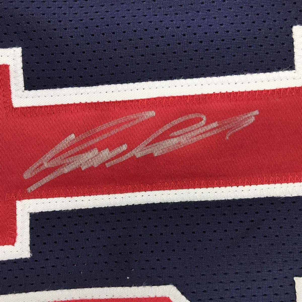 Autographed/Signed Dominique Wilkins Team USA United States Blue Olympics Basketball Jersey JSA COA