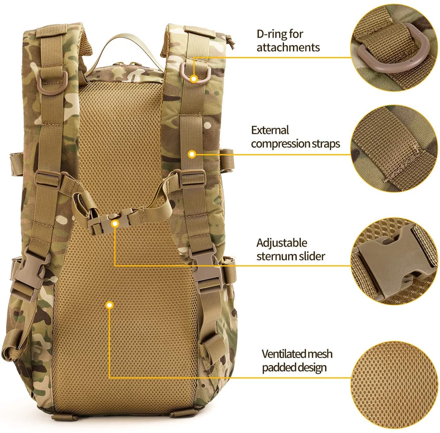 Tactical Military Outdoor Hiking Molle Rucksack Assault Pack