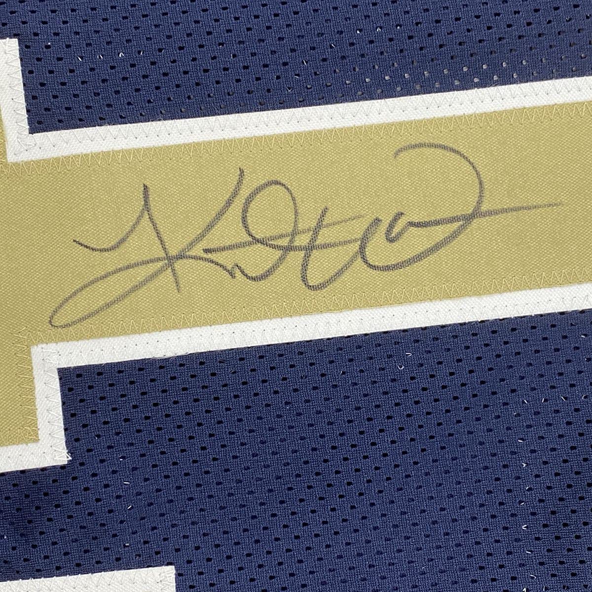 Framed Autographed/Signed Kurt Warner 35x39 St. Louis Dark Blue Football Jersey JSA COA