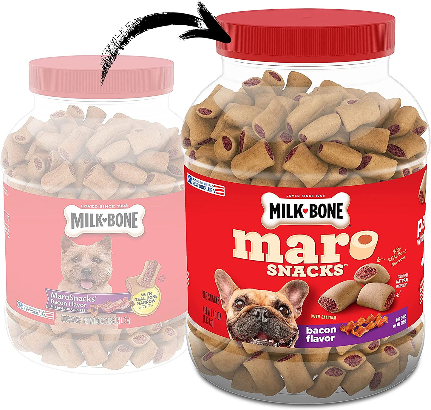 Milk-Bone MaroSnacks Dog Treats, Beef, 15 Ounce (Pack of 6)