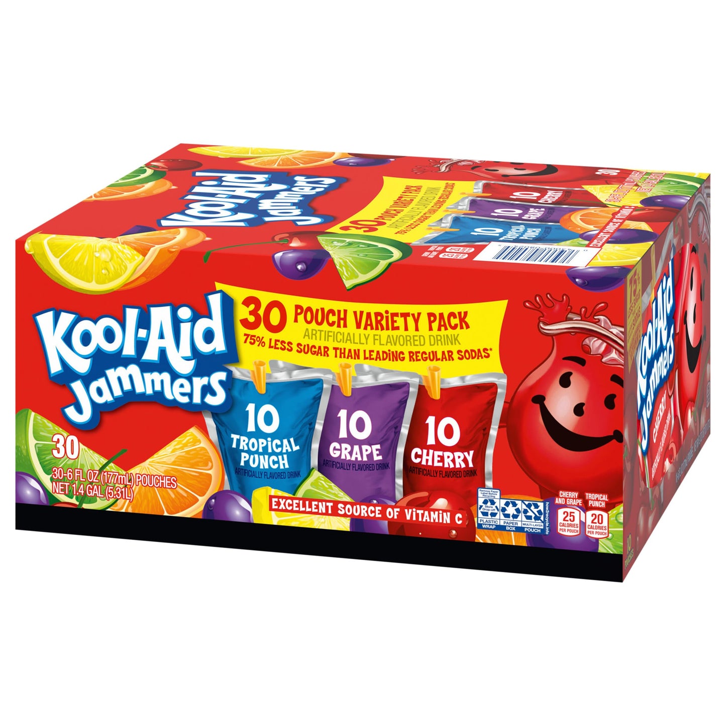 Kool-Aid Jammers Variety Pack - Flavored Drink Pouches (30 Count, 6 oz Each)