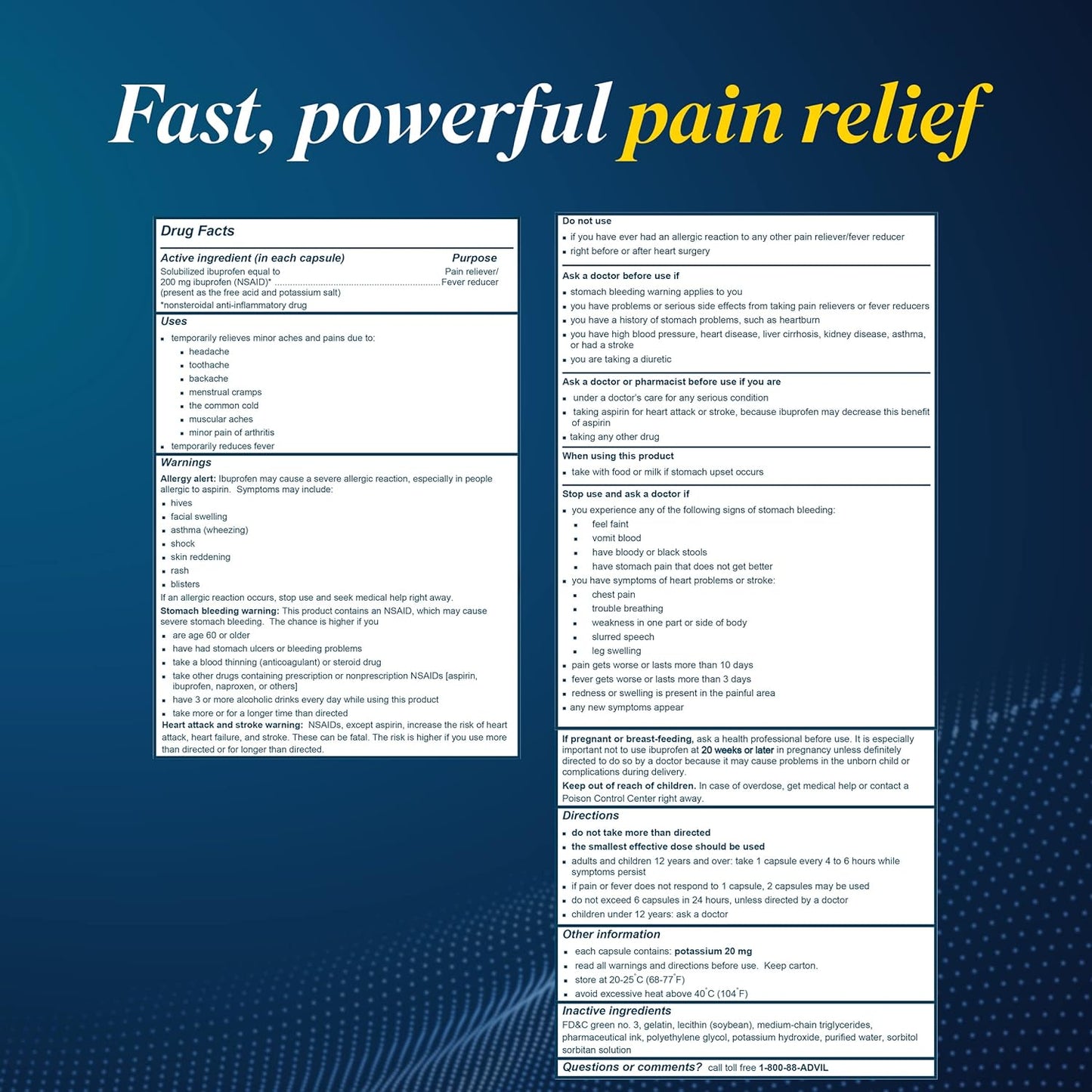Advil Pain Reliever and Fever Reducer, Pain Relief Medicine with Ibuprofen 200mg for Headache, Backache, Menstrual Pain and Joint Pain Relief - 300 Coated Tablets