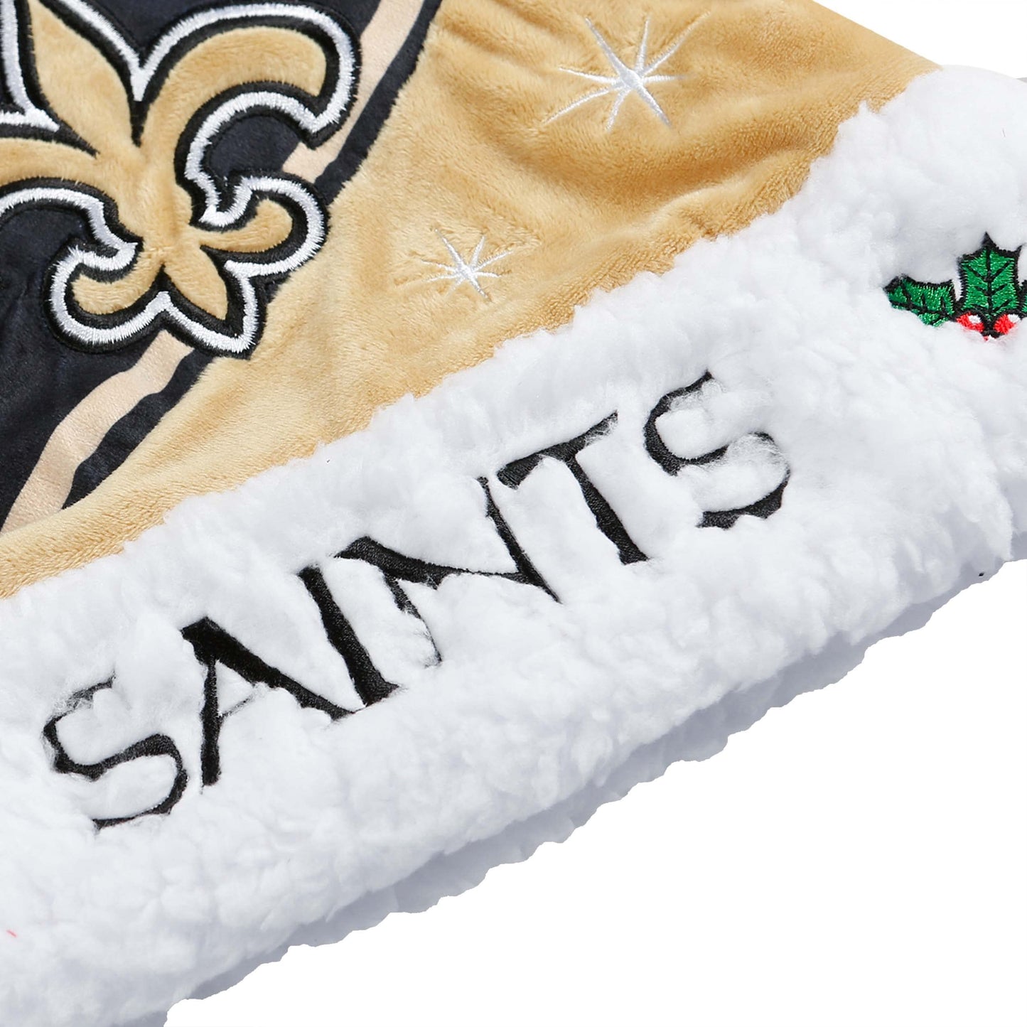 FOCO NFL Team New Orleans Saints Logo High End Holiday Santa Cap Hat