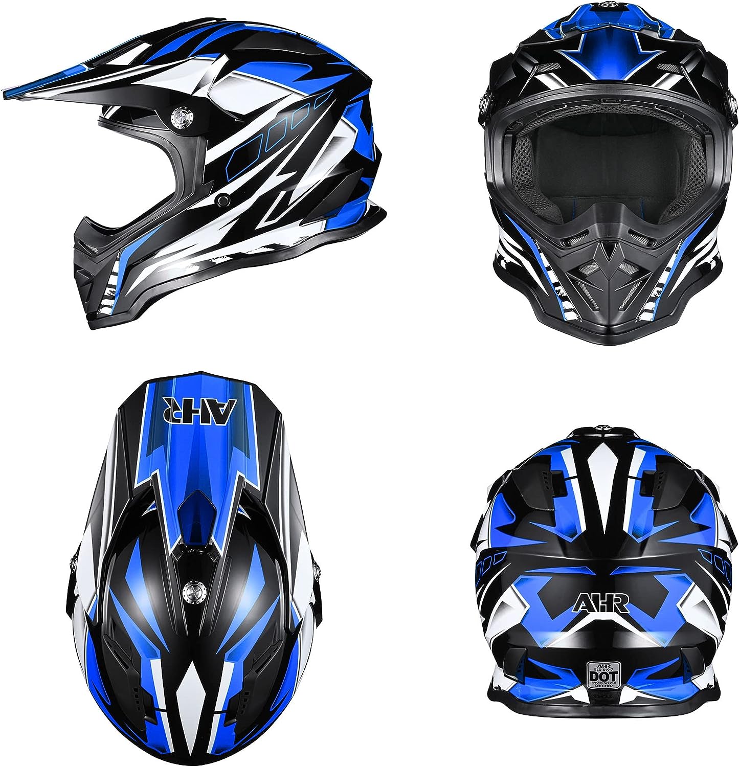 AHR Adult Offroad Dirt Bike Helmet Motocross ATV Dirtbike Outdoor BMX MX Full Face Motorcycle Helmet DOT Approved