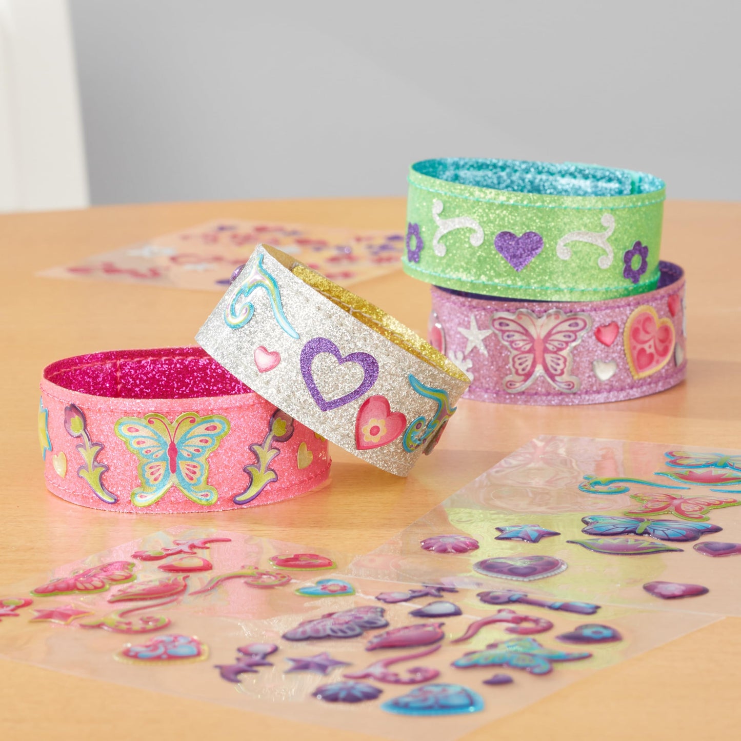Melissa & Doug Design-Your-Own Bracelets With 100+ Sparkle Gem Glitter Stickers