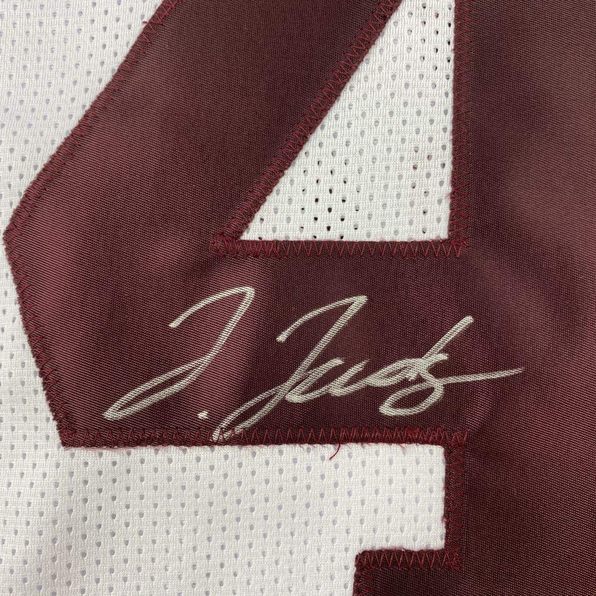 Framed Autographed/Signed Jerry Jeudy 35x39 Alabama White College Football Jersey Beckett BAS COA