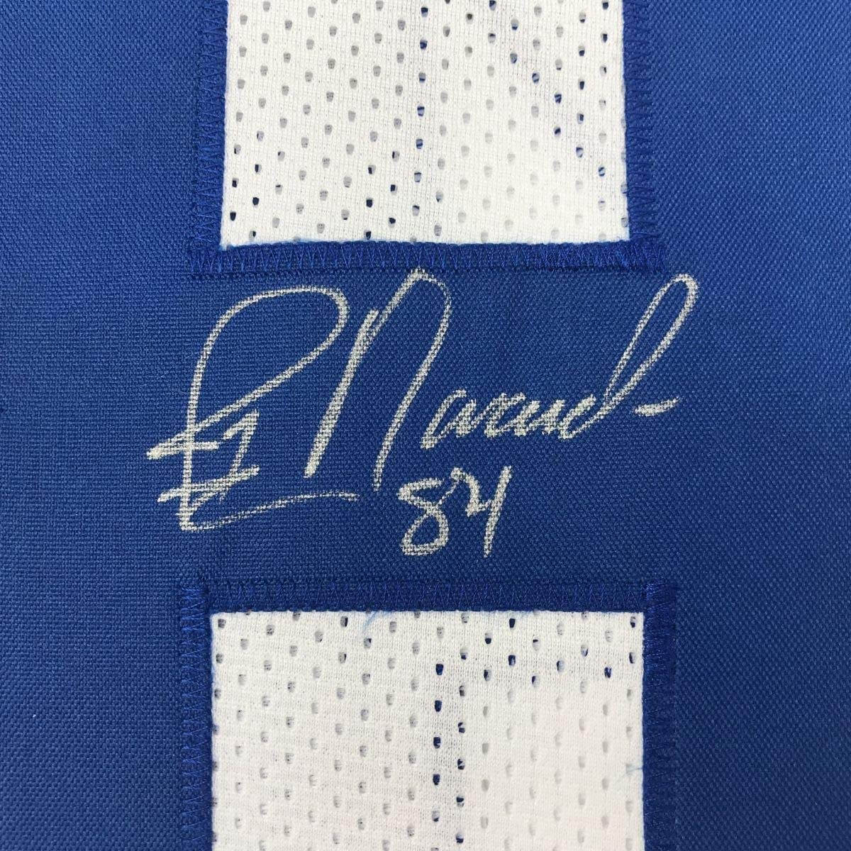 Framed Autographed/Signed Jay Novacek 35x39 Dallas White Football Jersey JSA COA
