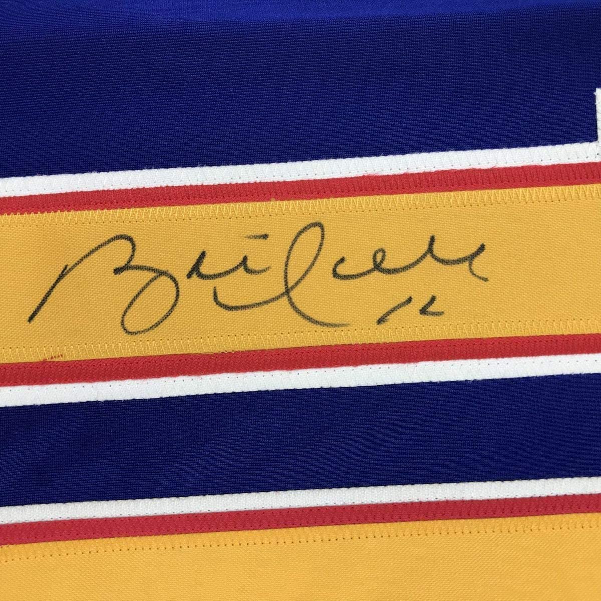 Framed Autographed/Signed Brett Hull 35x39 St. Louis Blue Hockey Jersey Beckett BAS COA