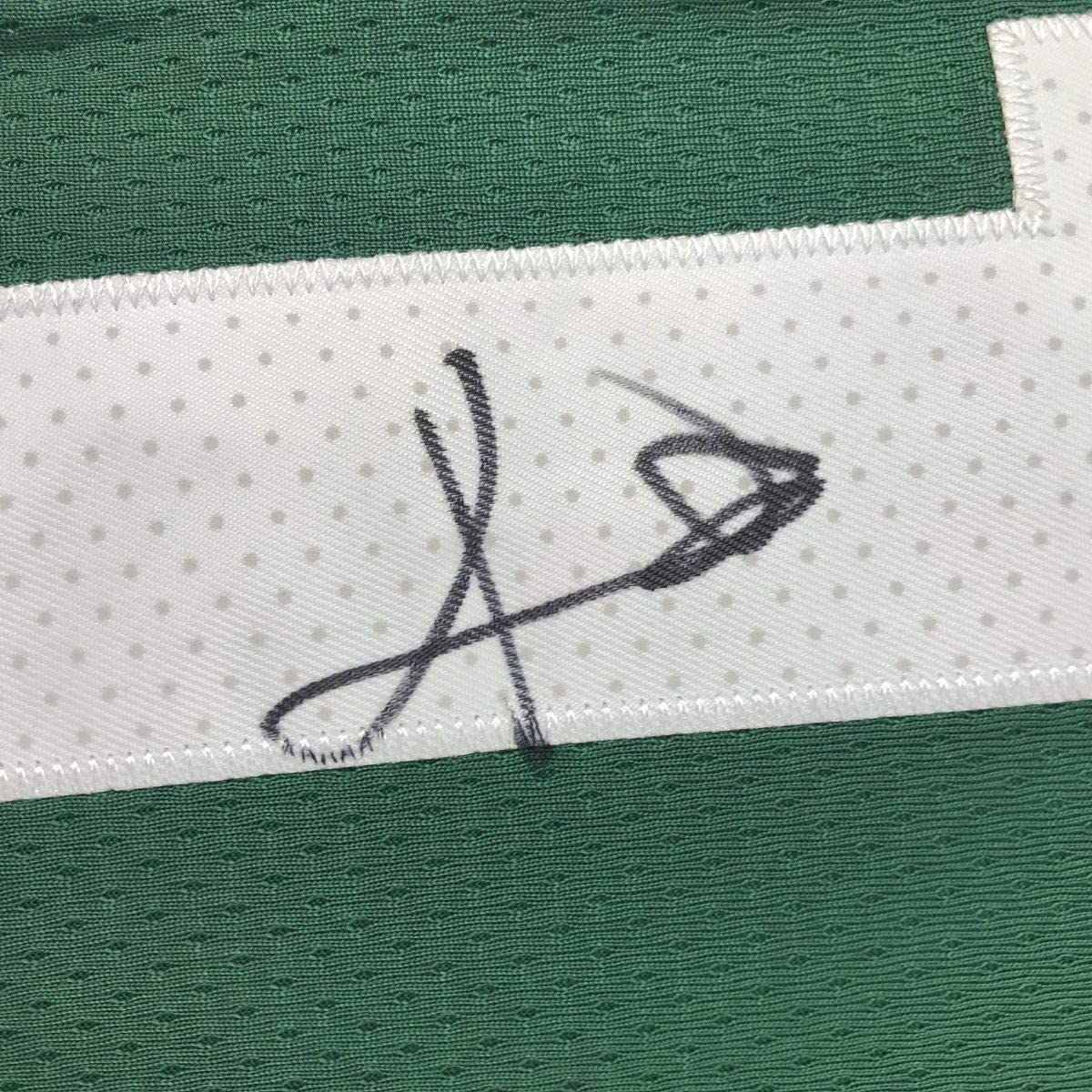 Autographed/Signed Kyrie Irving Boston Green Basketball Jersey JSA COA