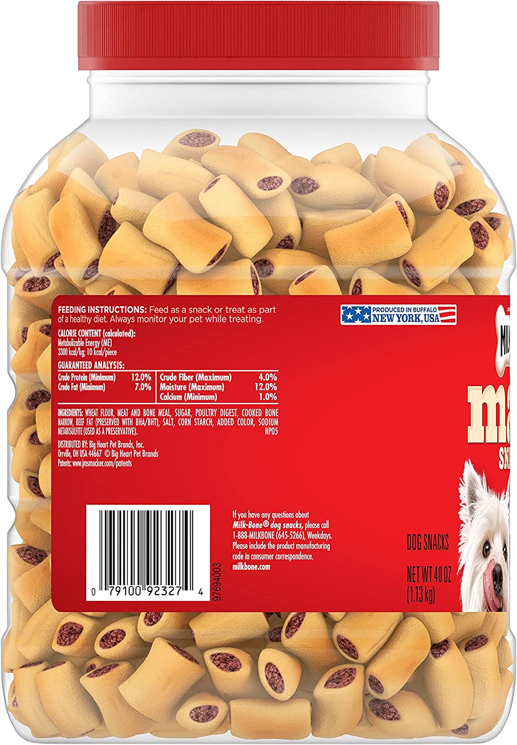 Milk-Bone MaroSnacks Dog Treats, Beef, 15 Ounce (Pack of 6)