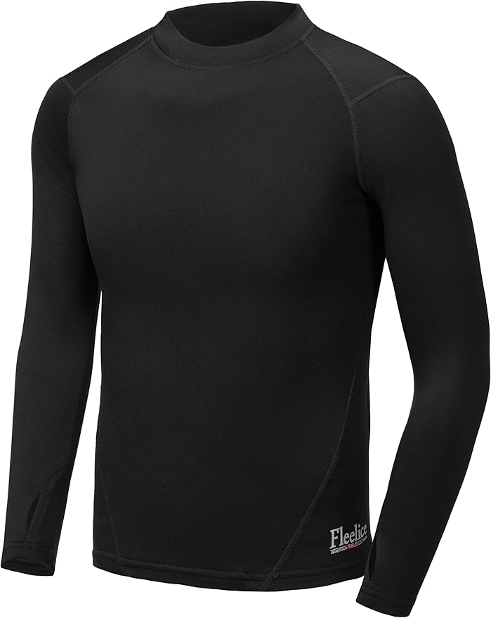 Youth Boys & Girls Compression Thermal Shirt Kids Fleece Undershirt Long Sleeve Mock Neck Top Cold Baseball Soccer Gear