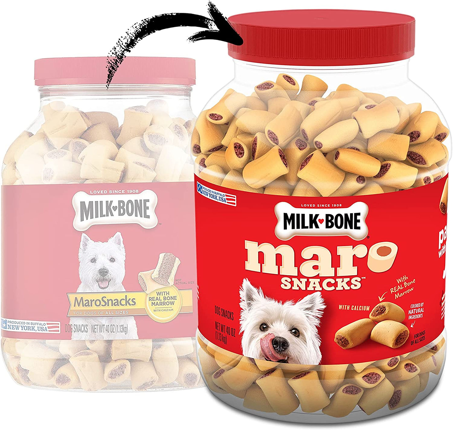 Milk-Bone MaroSnacks Dog Treats, Beef, 15 Ounce (Pack of 6)