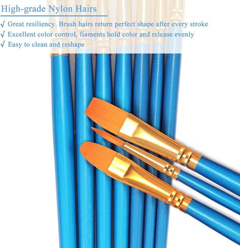 BUNDLE - 3 FolkArt Acrylic Metallic Gold & Silver Paint w/ 20 Bosobo Brushes