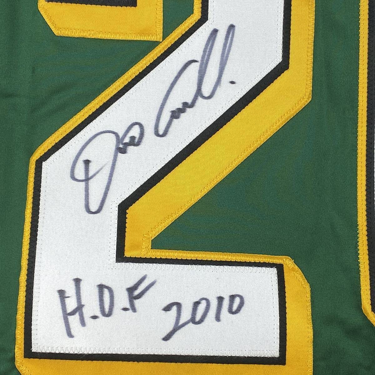 Framed Autographed/Signed Dino Ciccarelli 35x39 HOF 2010 Minnesota Green Hockey Jersey Beckett BAS COA