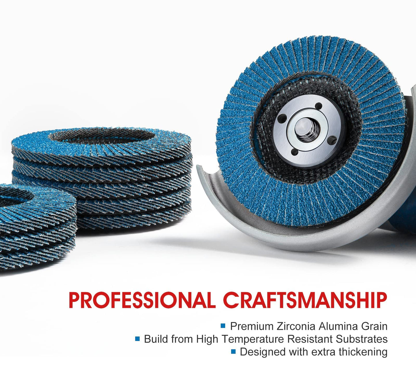 S SATC Flap Discs 4-1/2 Inch 40 Grit Zirconia Grinding Wheel Type 29 - 10 Pack