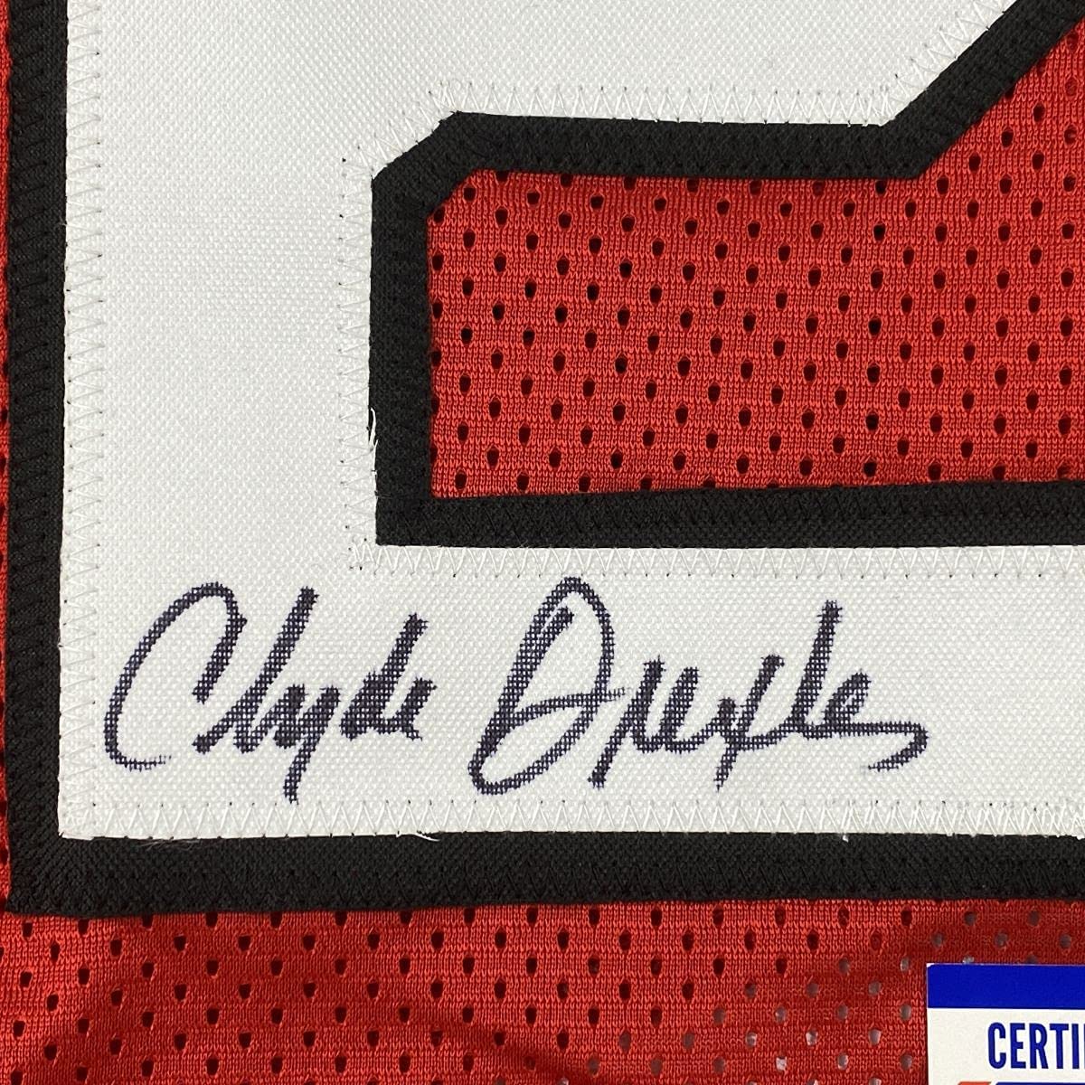 Autographed/Signed Clyde Drexler Portland Red Basketball Jersey PSA/DNA COA