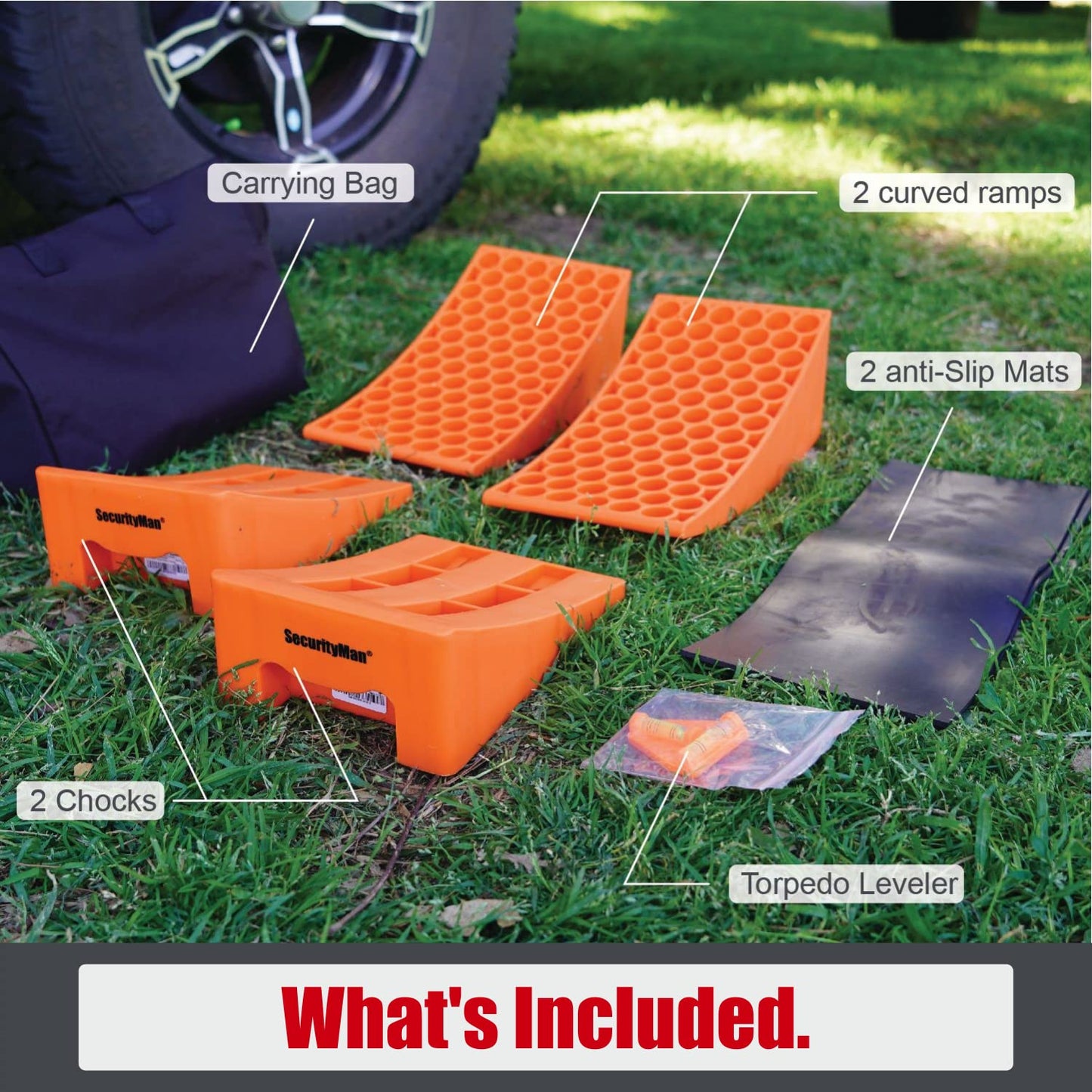 SECURITYMAN Camper Levelers 2-Pack Kit - Premium Anti Slip and Easy to Use RV