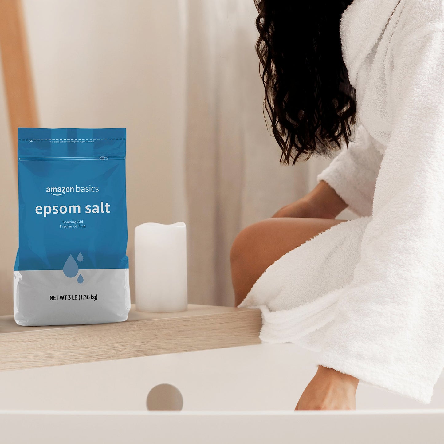 Amazon Basics Epsom Salt Soak, Magnesium Sulfate USP, 3lb