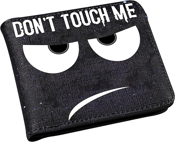 Mulafnxal Anime Wallet for Boys Men Kids Girls Teen Leather Bifold Bi-Fold Wallets Purse Minimalist Cute Kawaii Cool Designer Cartoon Fashion Credit Card Thin Purses Pouch Pouches (Angry Face)
