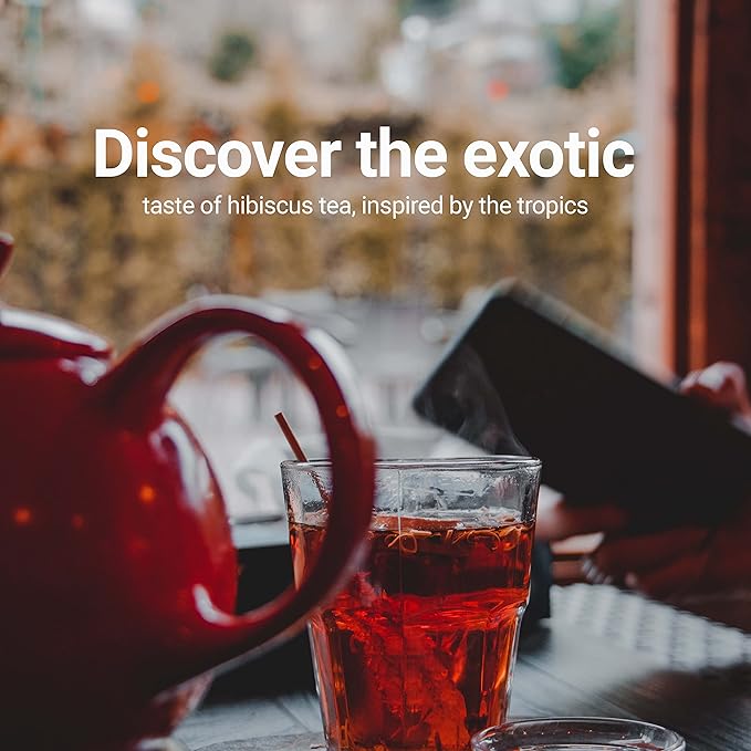 Akshit Hibiscus Moringa Tea Blend, 75 Hibiscus Tea Bags Blended  with Moringa Leaves, Black Pepper, and  Eucalyptus Leaves, Caffeine Free, Hibiscus Tea Blend