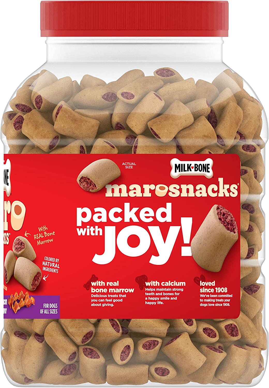 Milk-Bone MaroSnacks Dog Treats, Beef, 15 Ounce (Pack of 6)